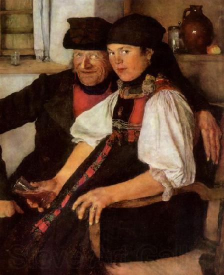 Wilhelm Leibl Das ungleiche Paar Norge oil painting art